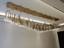 Brillia Round Two-Tone Tubular Pendant Light Chandelier