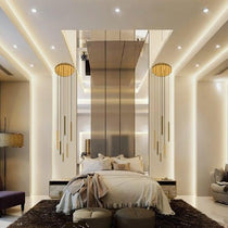 Bellini Square Tri-Tone Tubular Pendant Light Chandelier