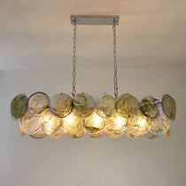 STELLA IRIDESCENT COPPER GLASS CHANDELIER 35.4" 47.2"W