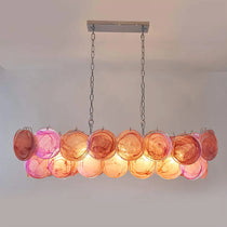 STELLA IRIDESCENT COPPER GLASS CHANDELIER 35.4" 47.2"W