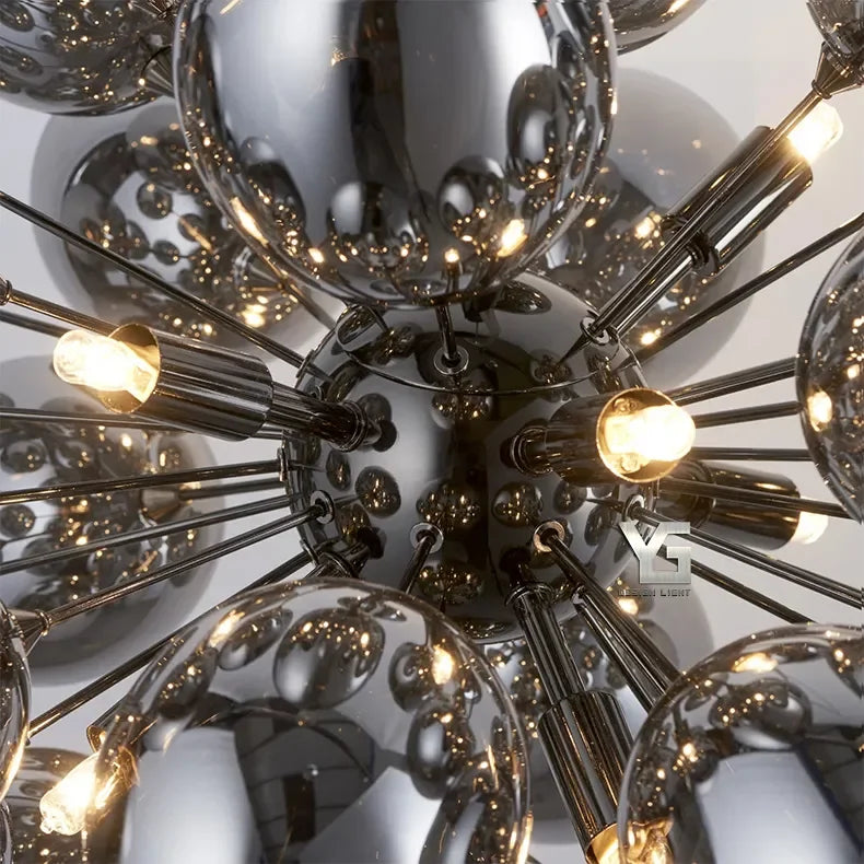 NOIRA BLACK GRAPE GLASS CHANDELIER 15.9" 23.6" 31.5"D