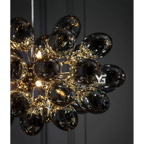 NOIRA BLACK GRAPE GLASS CHANDELIER 15.9" 23.6" 31.5"D
