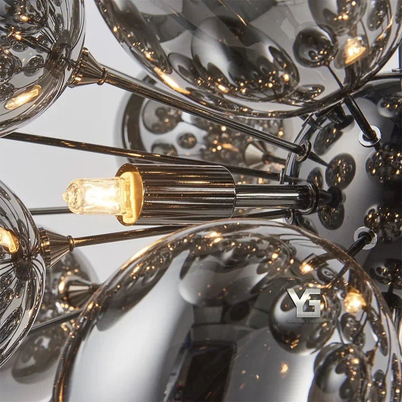 NOIRA BLACK GRAPE GLASS CHANDELIER 15.9" 23.6" 31.5"D