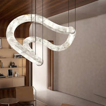 Glacera Designer Inspired Alabaster Chandelier Light For Living Room 35'' 55'' 56'' 70'' 96''W