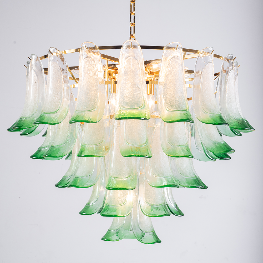 Murano Glass Mid Century Petal Chandelier