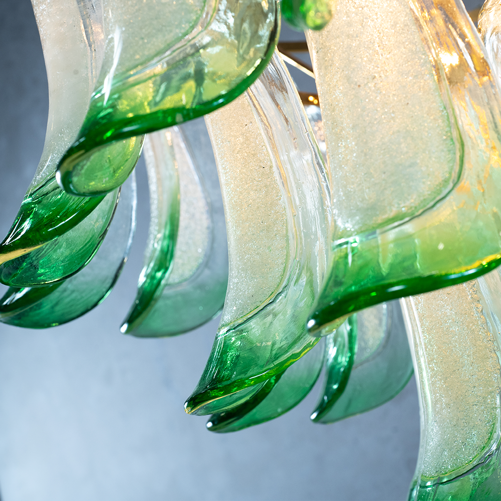 Murano Glass Mid Century Petal Chandelier
