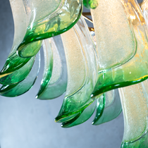 Murano Glass Mid Century Petal Chandelier