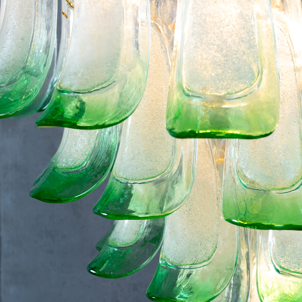 Murano Glass Mid Century Petal Chandelier