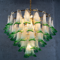 Murano Glass Mid Century Petal Chandelier