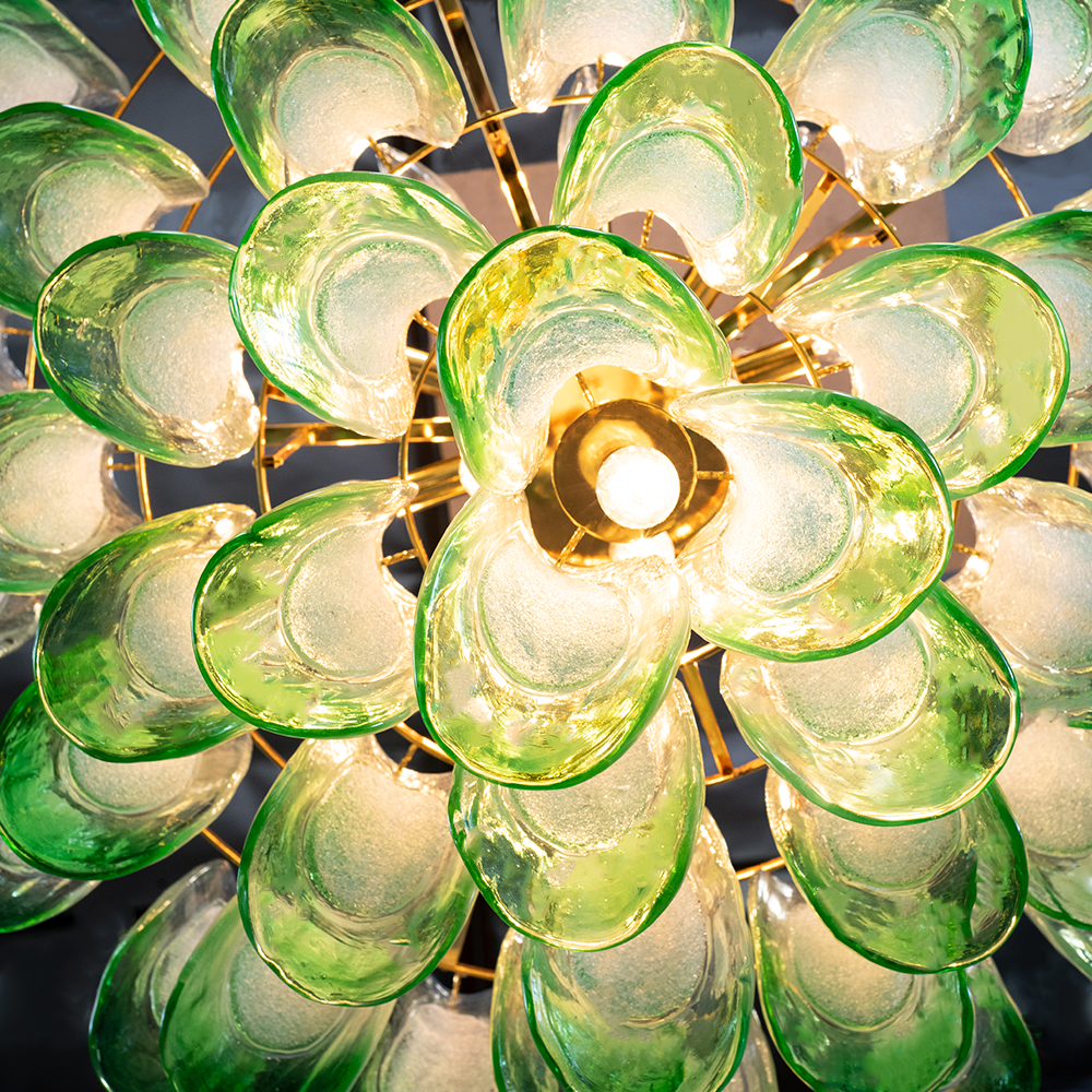 Murano Glass Mid Century Petal Chandelier