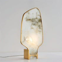 SERICA MODERN ALABASTER BRASS TABLE LAMP 21.6"H