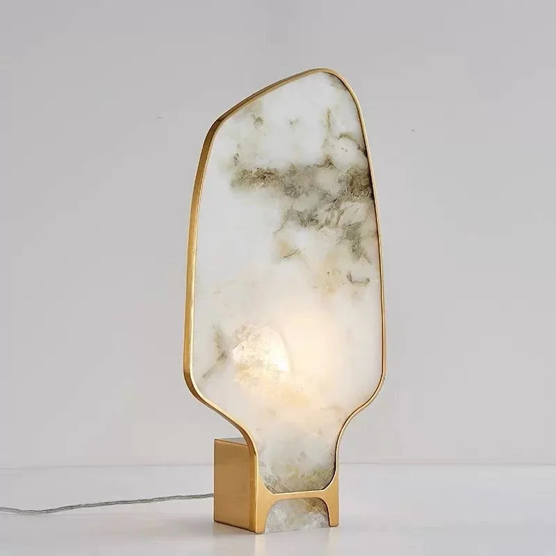 SERICA MODERN ALABASTER BRASS TABLE LAMP 21.6"H Secondary image
