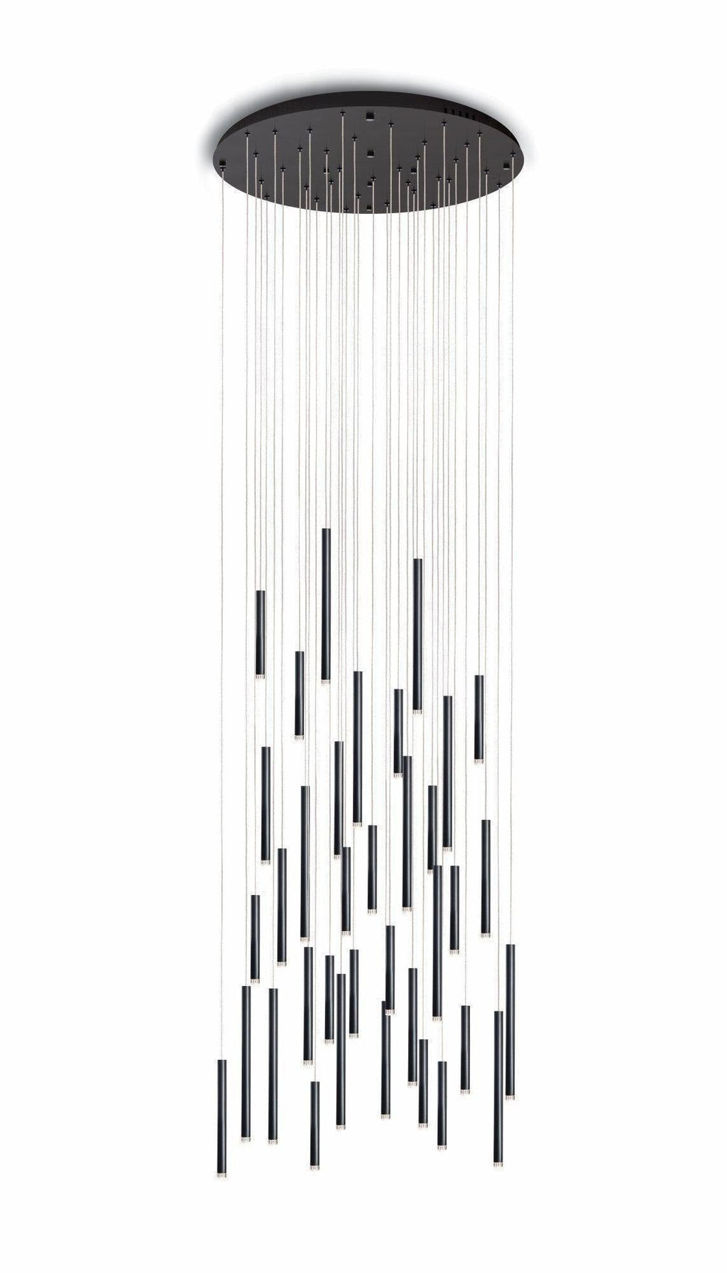 Brillia Round Two-Tone Tubular Pendant Light Chandelier