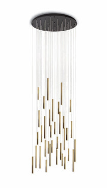 Bellini Round Metal Tubular Pendant Light Chandelier