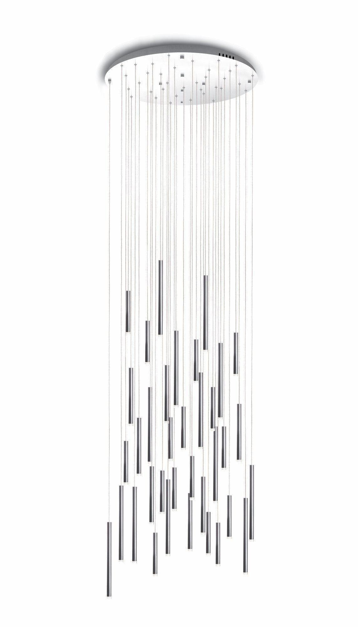 Brillia Round Two-Tone Tubular Pendant Light Chandelier