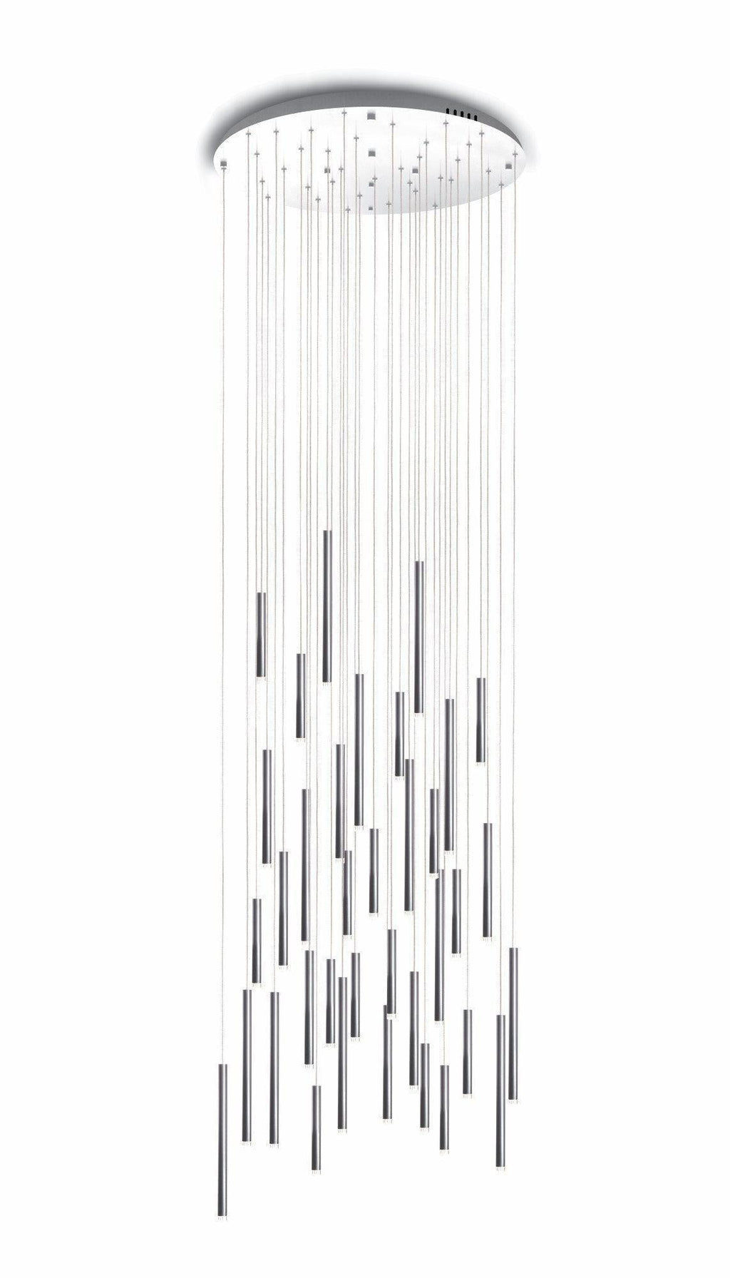 Bellini Round Metal Tubular Pendant Light Chandelier
