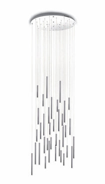 Bellini Round Metal Tubular Pendant Light Chandelier