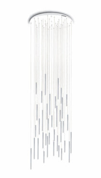 Brillia Round Two-Tone Tubular Pendant Light Chandelier