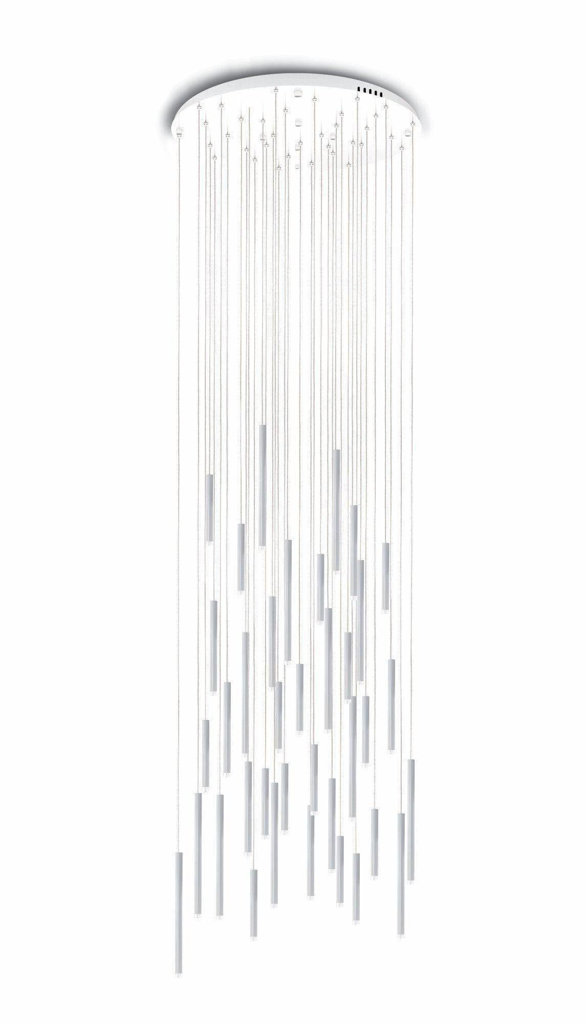 Brillia Round Two-Tone Tubular Pendant Light Chandelier