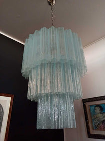 Murano Glass Chandelier – 52 tubes – Opal