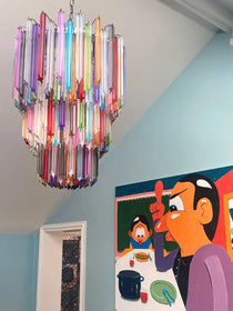 Murano Glass Chandelier – 184 prisms – Multi