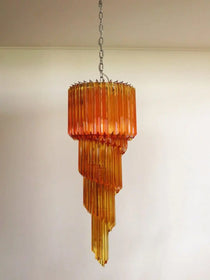 Murano Glass Chandelier – Spiral – 86 prisms – Amber