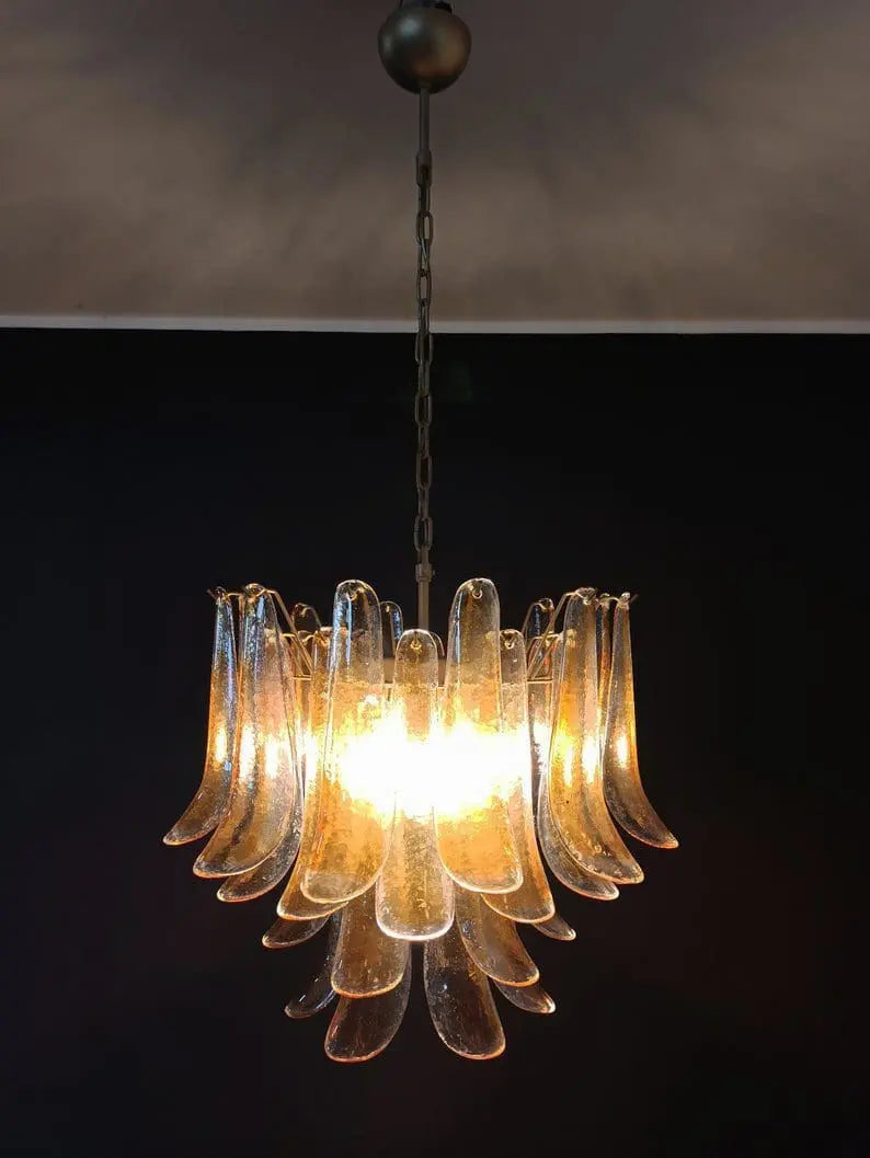 Murano Glass Chandelier – 36 petals – Amber