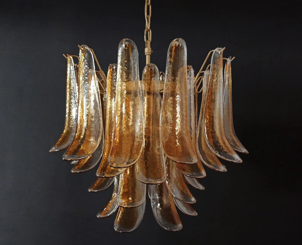 Murano Glass Chandelier – 36 petals – Amber