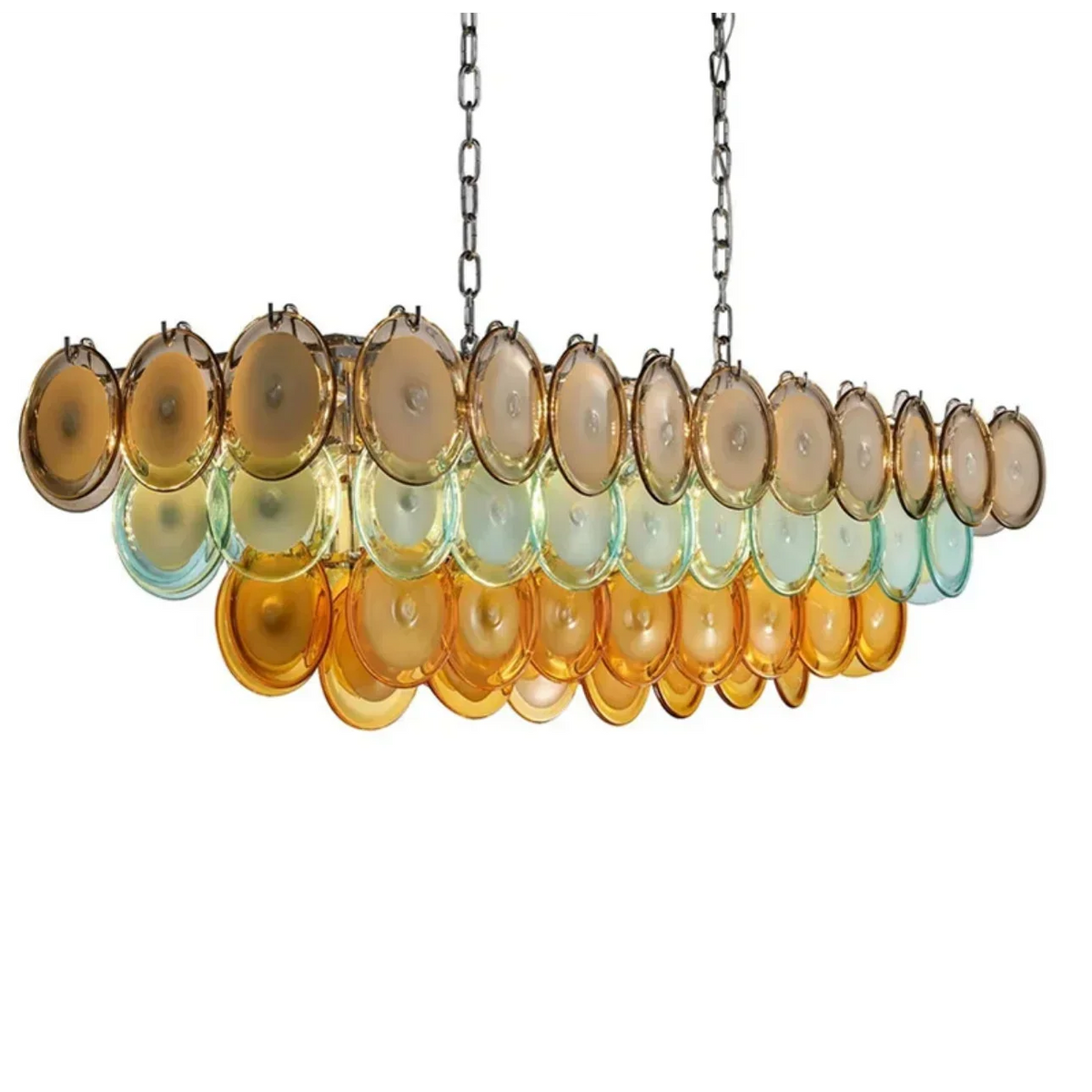 MOLTEN MURANO ROUND GLASS CHANDELIER 23.6" 32.3" 39"D 39" 47"L