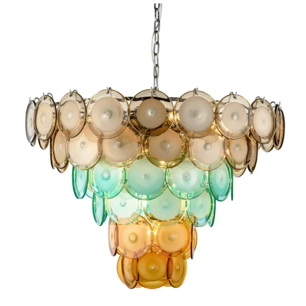 MOLTEN MURANO ROUND GLASS CHANDELIER 23.6" 32.3" 39"D 39" 47"L