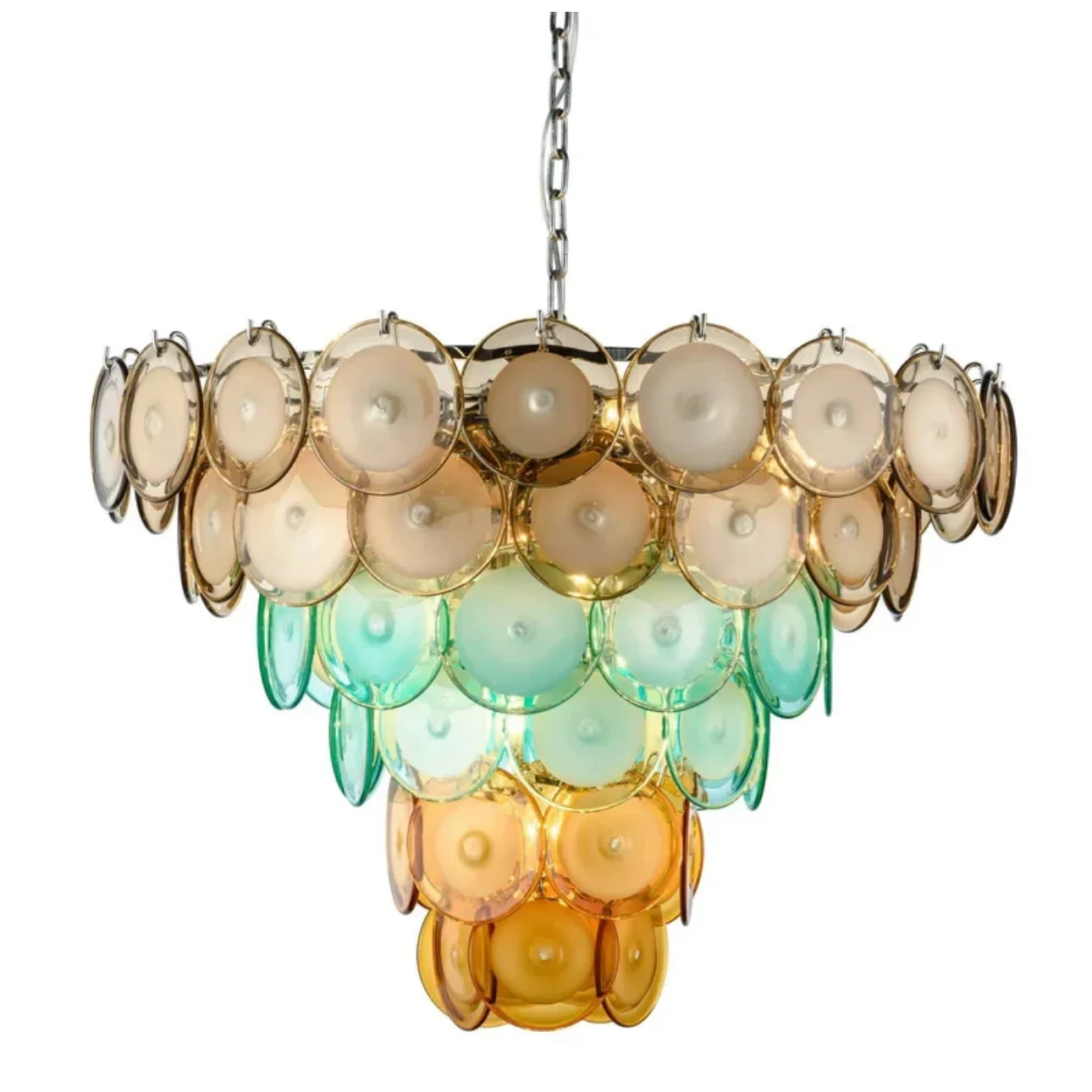 MOLTEN MURANO ROUND GLASS CHANDELIER 23.6" 32.3" 39"D 39" 47"L