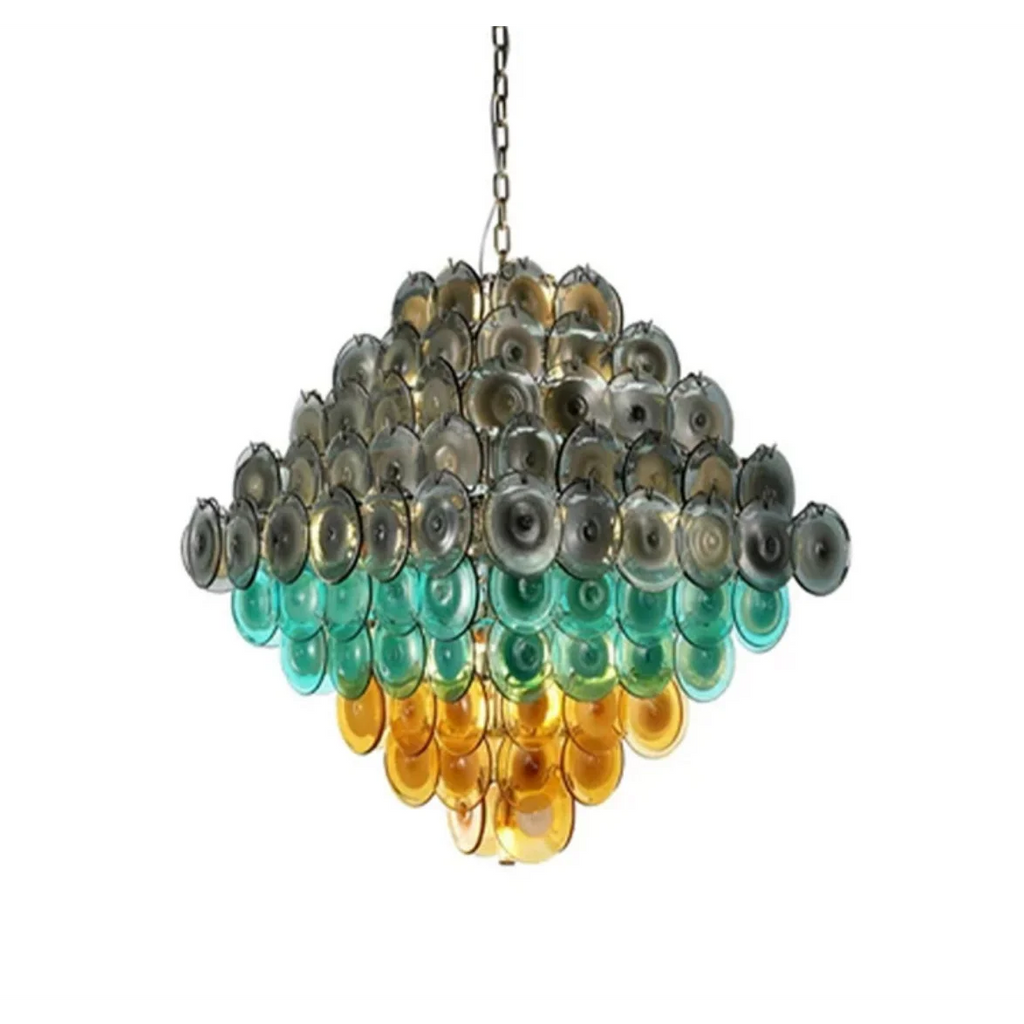 MOLTEN MURANO ROUND GLASS CHANDELIER 23.6" 32.3" 39"D 39" 47"L