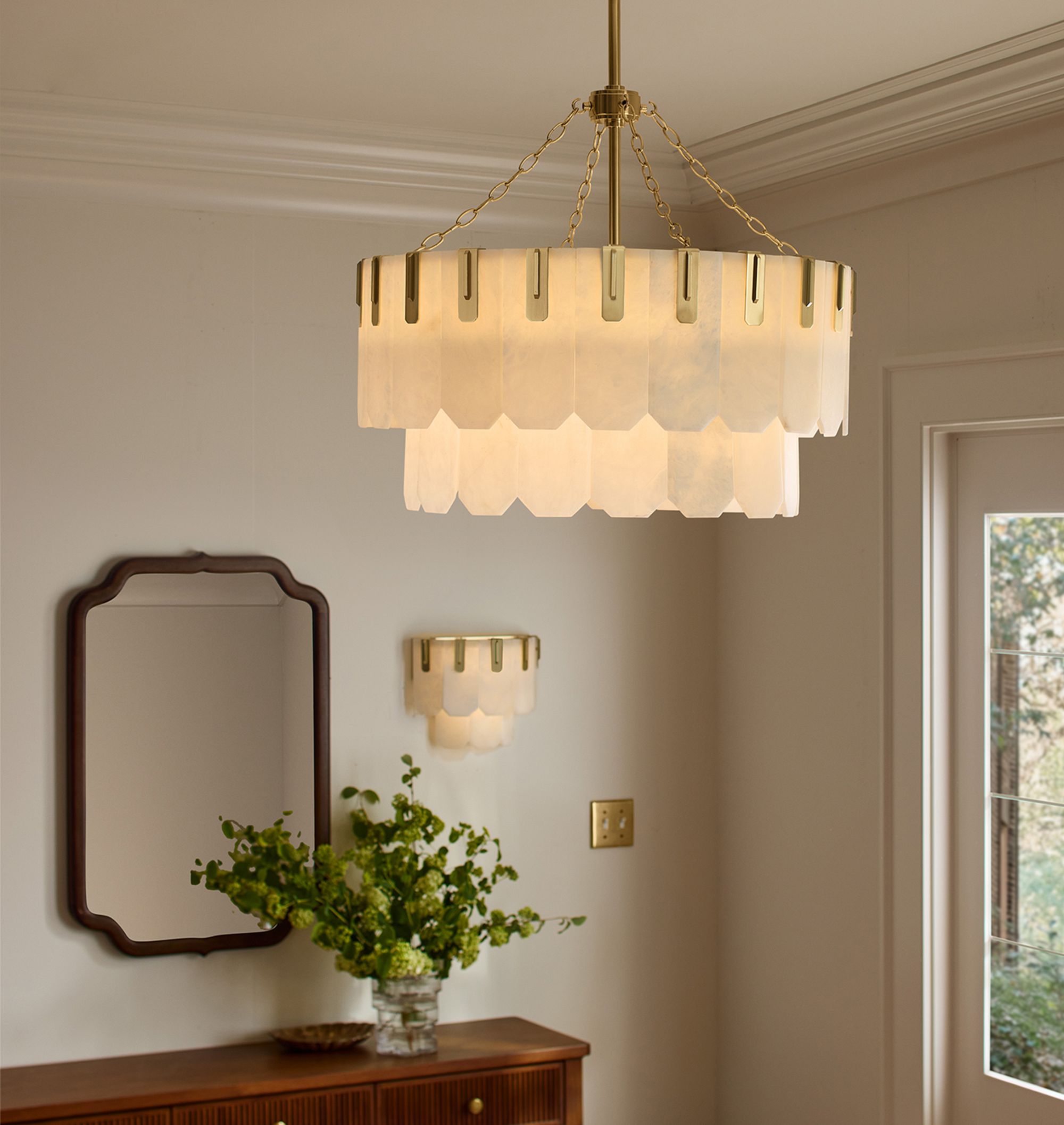 Nadia Alabaster Chandelier 30" 41"