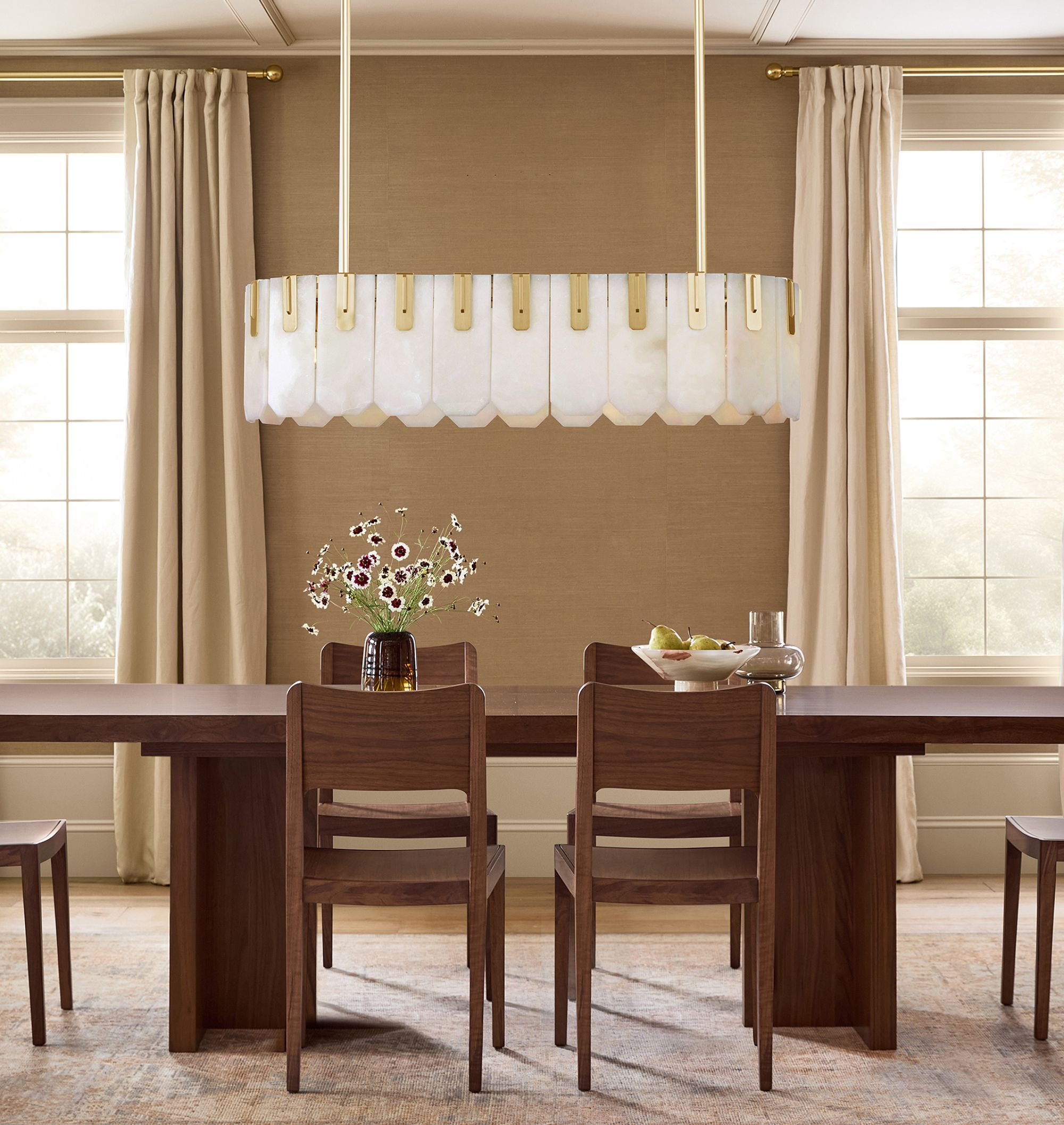 Nadia Alabaster Linear Chandelier 42" Width