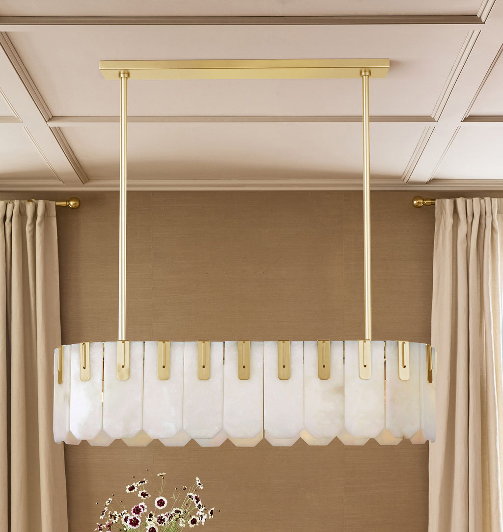 Nadia Alabaster Linear Chandelier 42" Width