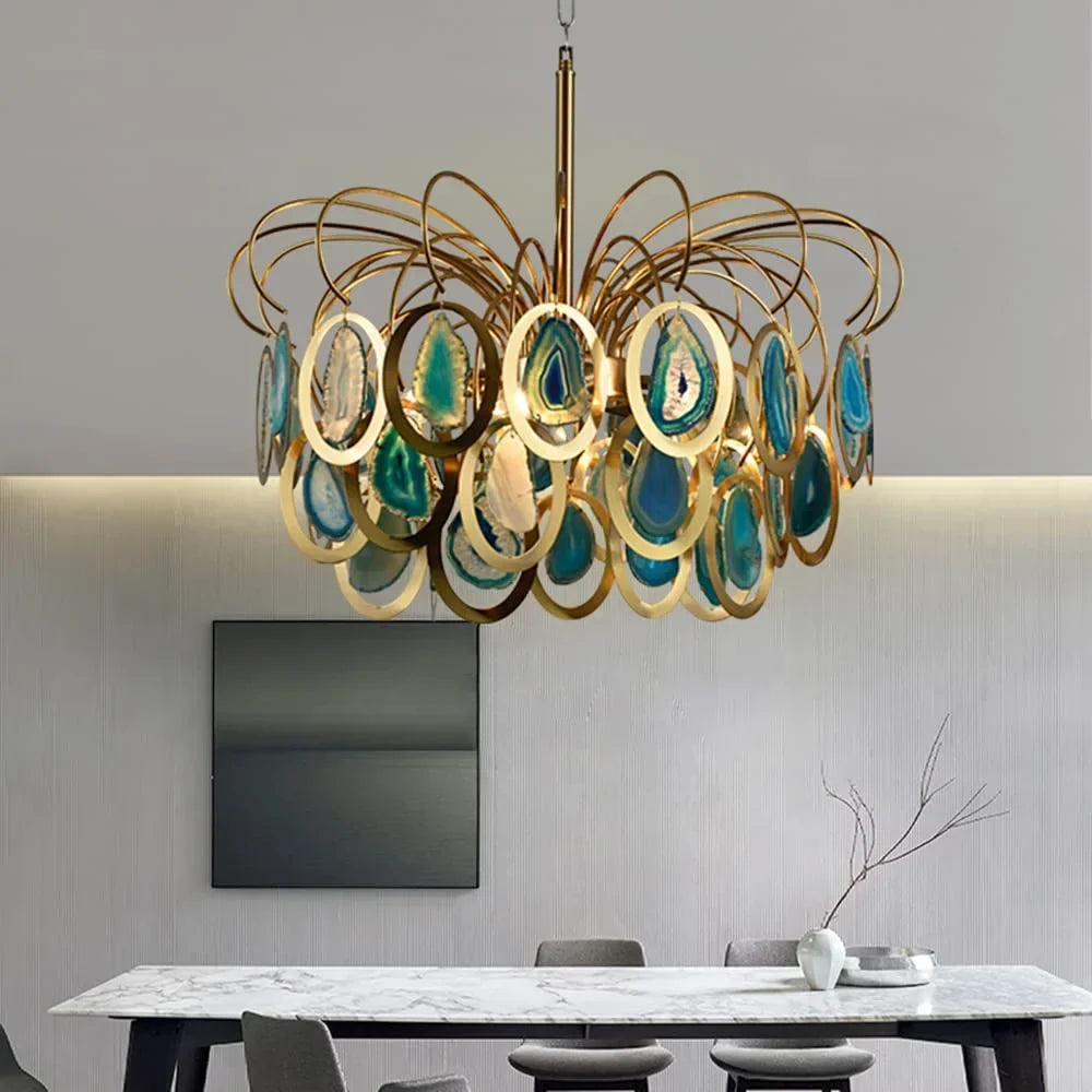 ETERNA NATURAL AGATE MODERN CHANDELIER 21'' 33''D
