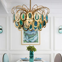ETERNA NATURAL AGATE MODERN CHANDELIER 21'' 33''D