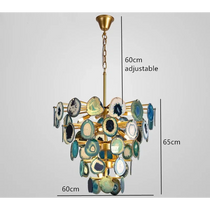 ETERNA NATURAL GREEN AGATE CHANDELIER 23'' 27''D