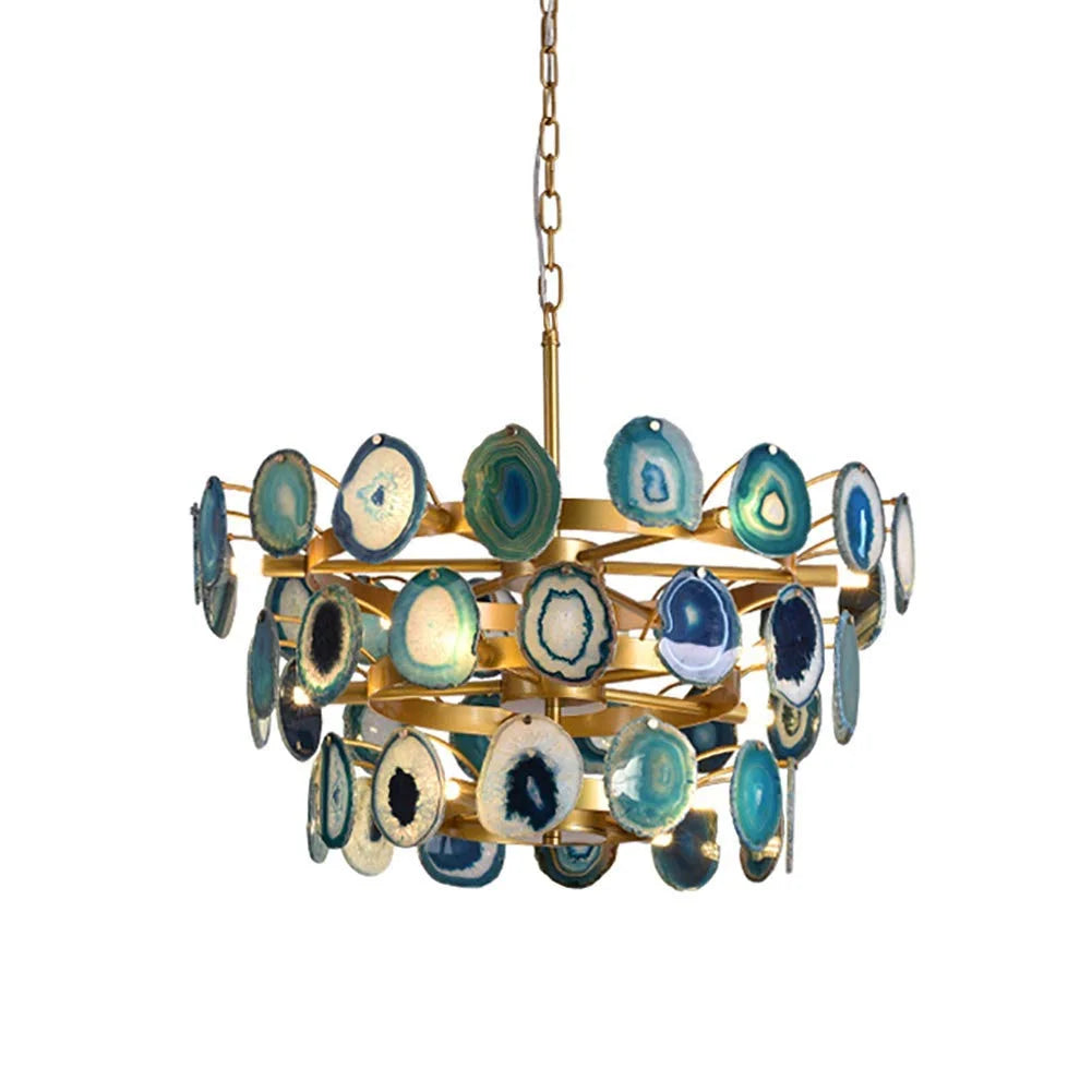 ETERNA NATURAL GREEN AGATE CHANDELIER 23'' 27''D Main image