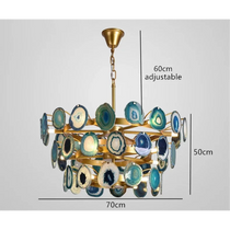 ETERNA NATURAL GREEN AGATE CHANDELIER 23'' 27''D