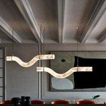 Glacera Simplicity Alabaster Curved Chandelier