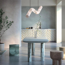 Glacera Simplicity Alabaster Curved Chandelier