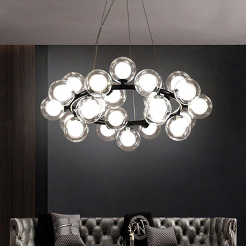 Modern Glass Round Chandelier  For Living Room