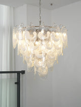 Oval Transparent Glass U Shape White Chandelier