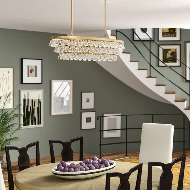 Abe Waterdrop Crystal Oval Chandelier 43" Main image