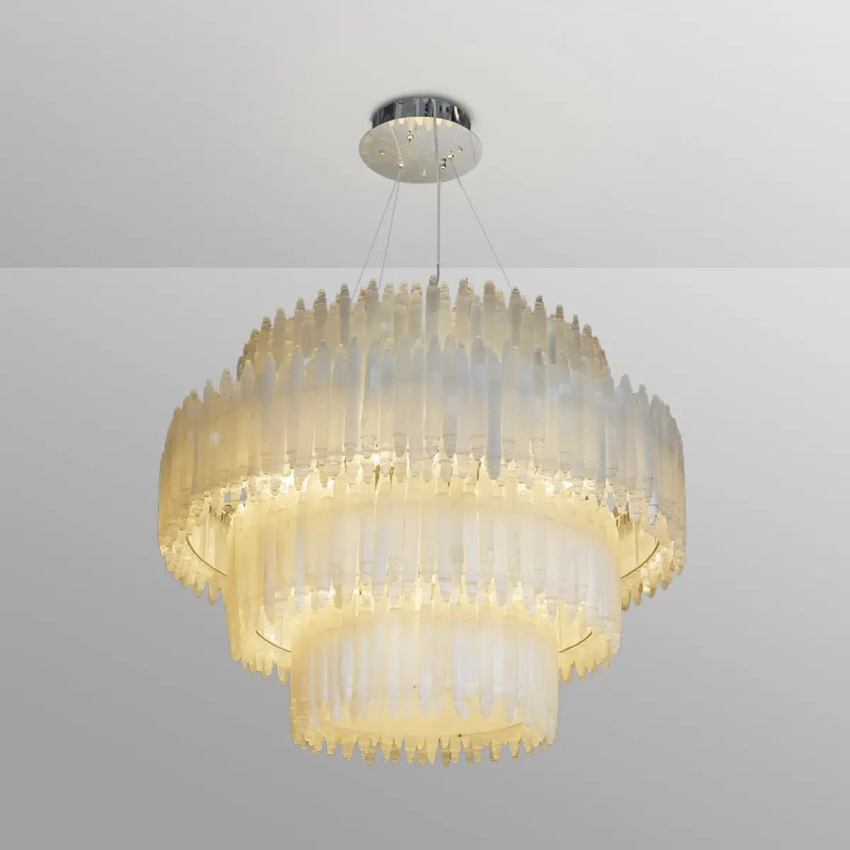 Art Selenite Layer Round Chandelier Main image