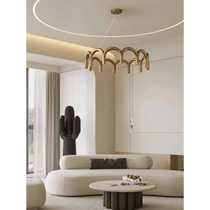 ZYRA PATINATED BRASS ARCH CHANDELIER 25.6" 33.5"W