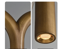 ZYRA PATINATED BRASS ARCH CHANDELIER 25.6" 33.5"W