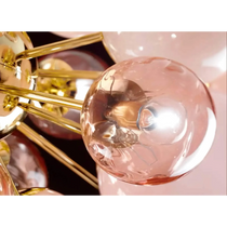 MURANO LUMINA PINK GLASS GLOBE CHANDELIER 31.5"D