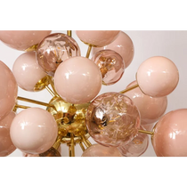 MURANO LUMINA PINK GLASS GLOBE CHANDELIER 31.5"D